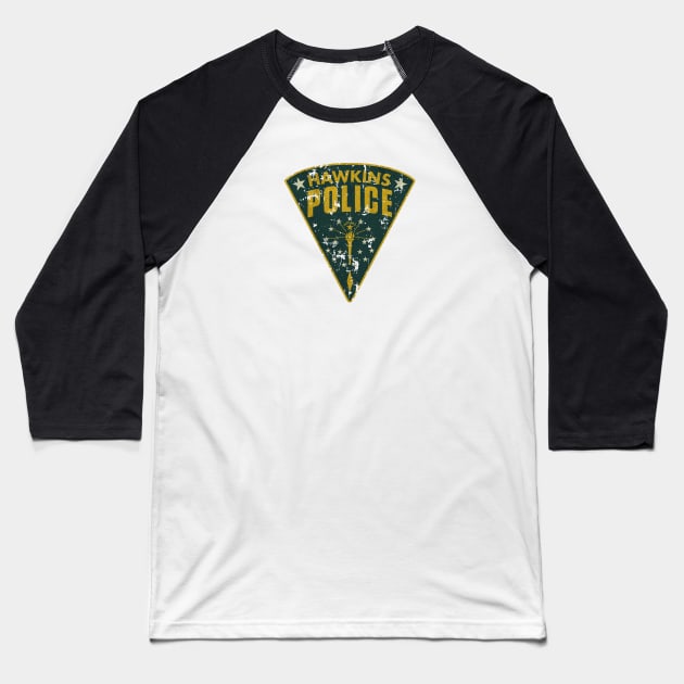 Hawkins Police Department Patch Baseball T-Shirt by JCD666